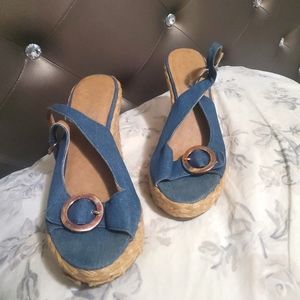 Jessica Simpson Espadrilles Platform Sandals Sz 8.5-. Used | Color: Blue
